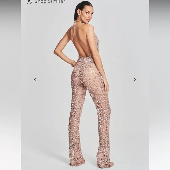 Retrofete TOSCA SEQUIN CROCHET JUMPSUIT XS/S NWT - Picture 5 of 17